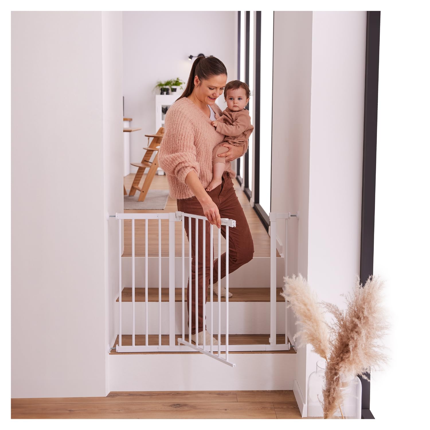 hauck Estensione da 21 cm, Bianco – Compatibile con Cancelletto di Sicurezza Open N Stop 2, Clear Step 2 e Autoclose N Stop 2 – Accessorio per Cancellino per Bambini e Cani – Solo per Interno