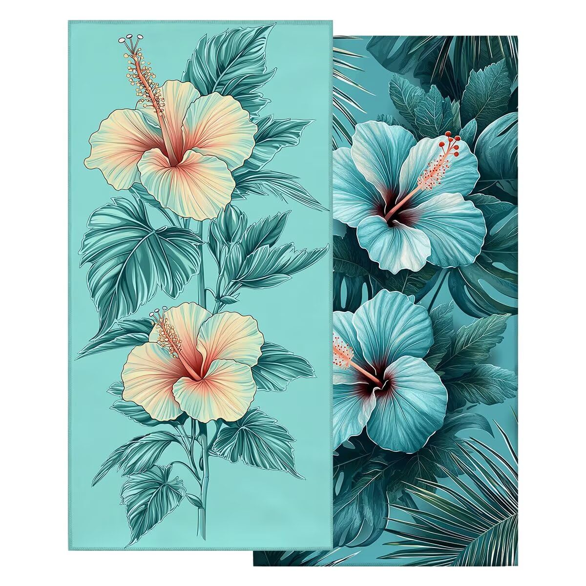 Zestaw 2 dużych ręczników plażowych 80x160 cm, szybkoschnący ręcznik z mikrofibry na siłownię, odporny na piasek Ręczniki plażowe niebieski, duży lekki kompaktowy ręcznik z mikrofibry dla kobiet