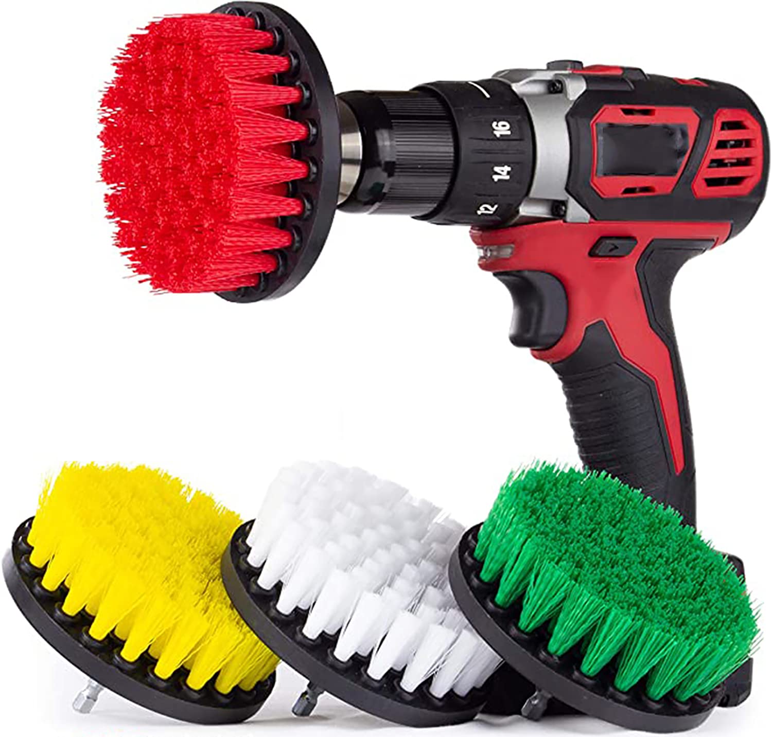 KASTWAVE Drill Brush Accessories Set, Clean Brush Attachment Power Scrubber Brush Set, Scrubbing Brush Drill Attachment, Spinning Brush for Cleaning Showers, Corners, Tubs, Bathroom, Tile, Grout