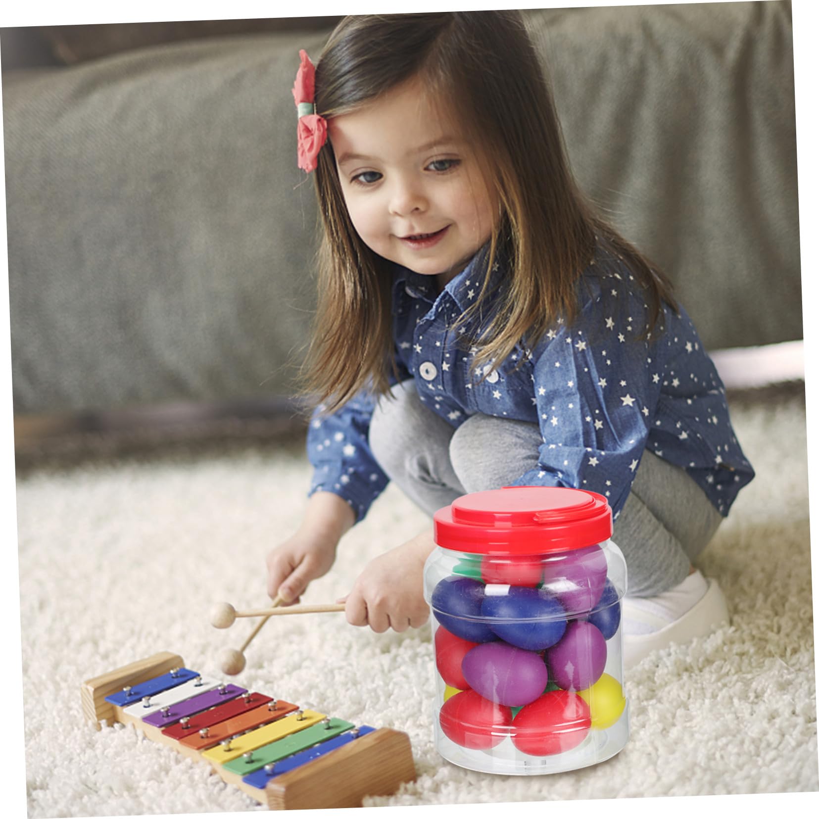 Toddmomy 20 Strumenti Musicali a Uovo per Percussioni per Ragazzo Ragazza, Portatili in Plastica Superficie Liscia per Educazione Precoce e Compleanni Colore Casuale