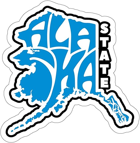 Calcomanía del estado de Alaska, vintage, vinilo pequeño impermeable para botella de agua, taza, libro de pasaportes, cuaderno de recortes,