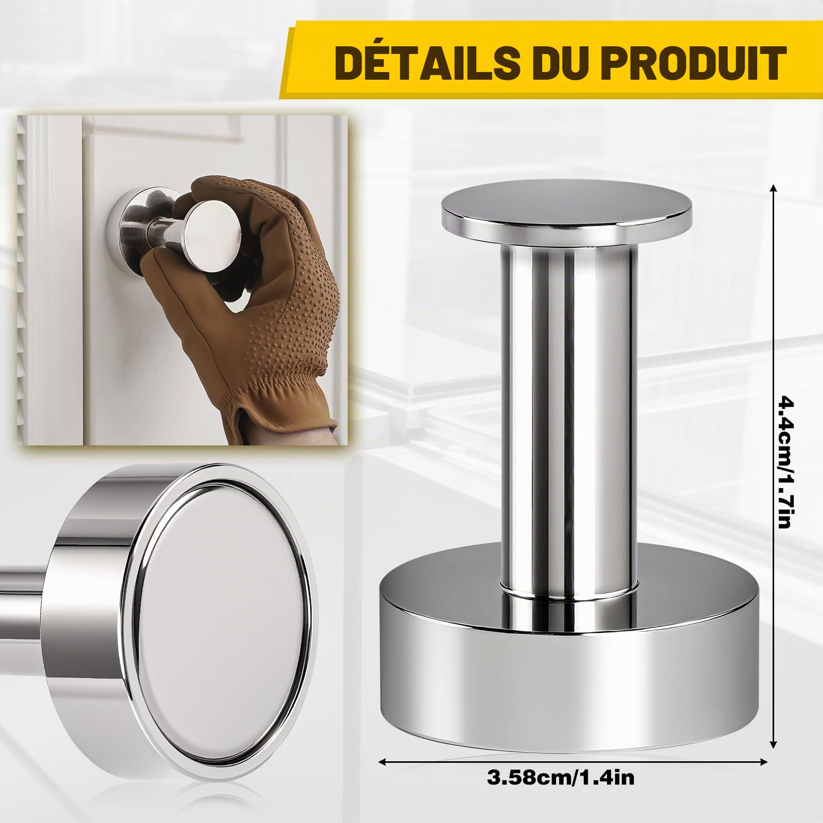 Aimant Neodyme Puissant pour Détection de Rail Placo, Aimant pour Placo Puissant Detecteur de Rail et Montant dans Cloison, Outil Ideal pour Gypsum Board Installers, Electricians, Plumbers, etc.