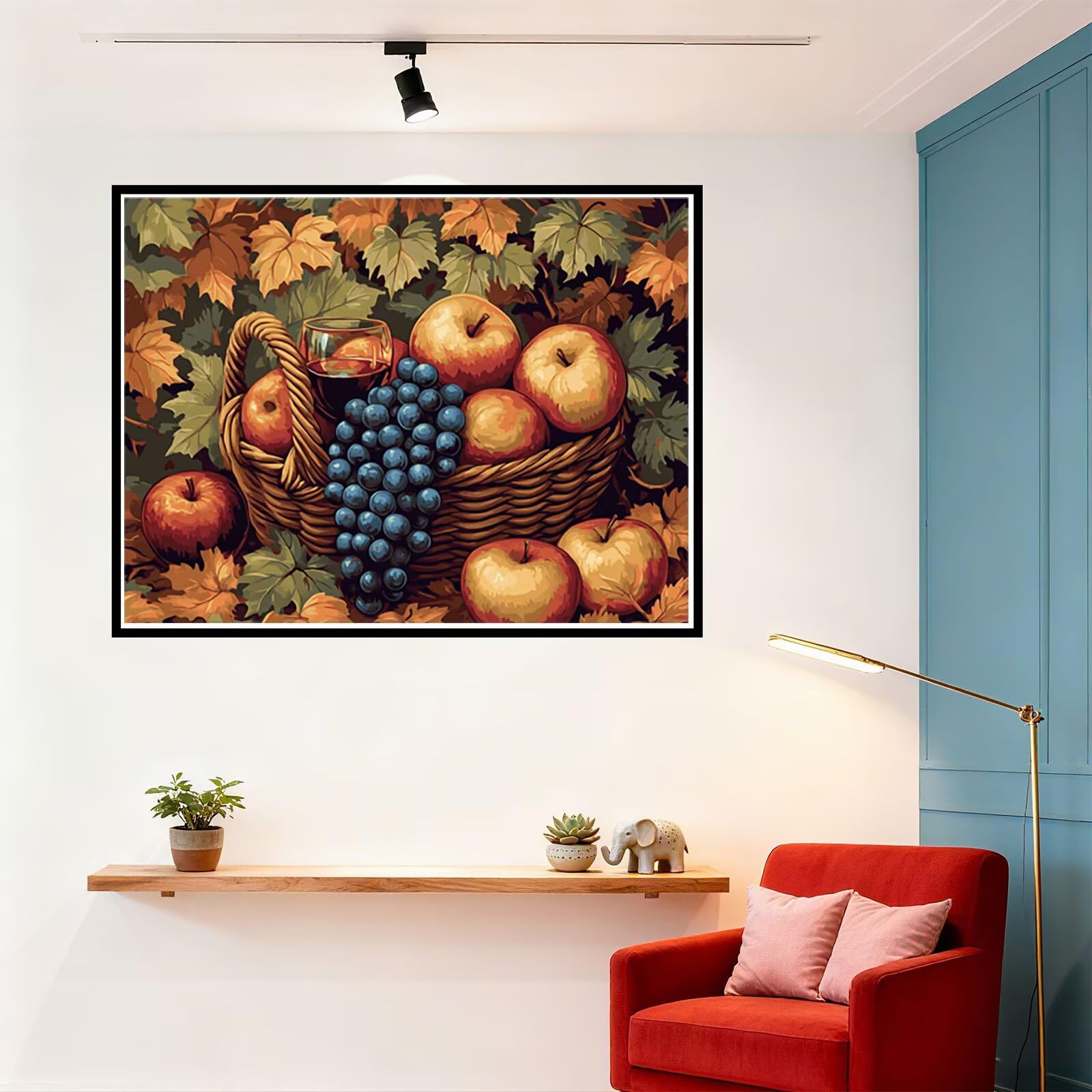 Peinture Numero Adulte Automne Coloriage par Numero Adulte Cocktail DIY Paint by Numbers, avec Pinceaux Peinture Loisir Creatif Enfant Numéro D'art Cadeau Femme, Pour Decoration Maison 60x80cm H - 875