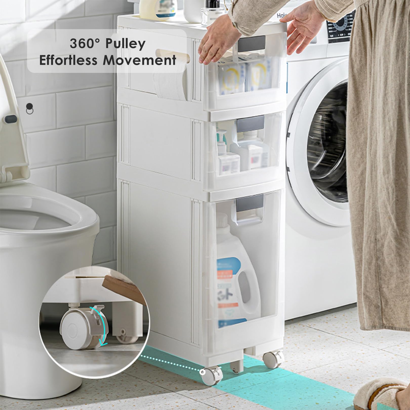 Cajones de almacenamiento apilables, gabinete de almacenamiento pequeño para baño para espacios reducidos, gabinete de almacenamiento sobre El inodoro para baño Delgado,