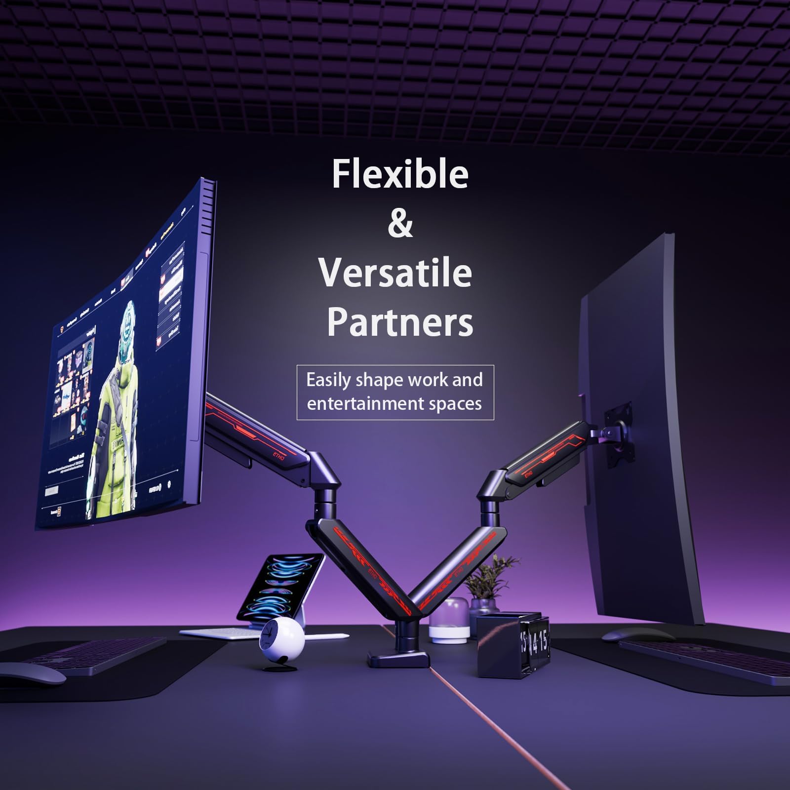 ETHU Supporto per monitor 2 monitor