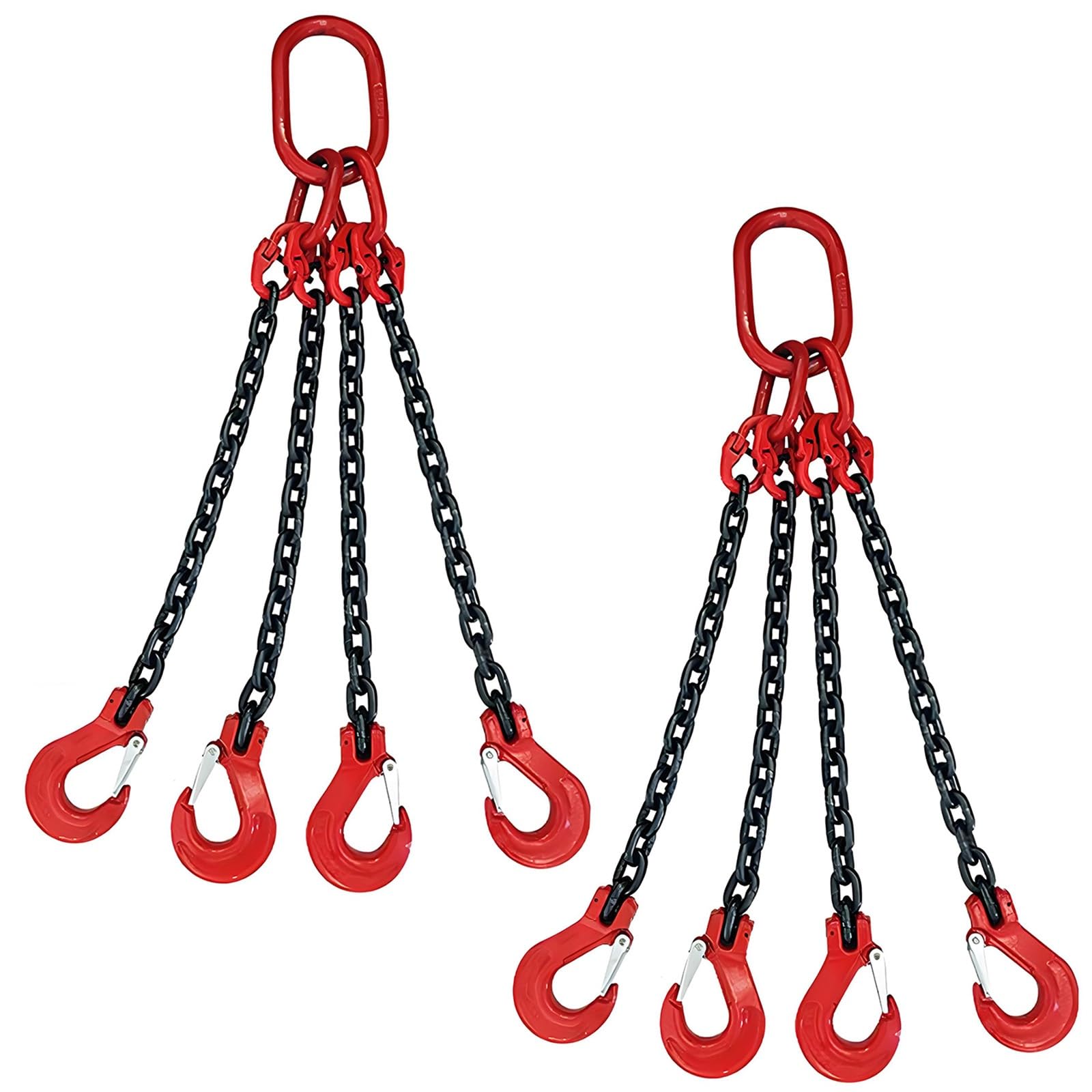 Generico Imbracature a Catena a 4 Gambe con Ganci di Presa, Acciaio Legato G80, Catene di Sollevamento per impieghi gravosi per Attrezzature in Movimento, capacità 3T, Lunghezza 157,5 Pollici, imbrac