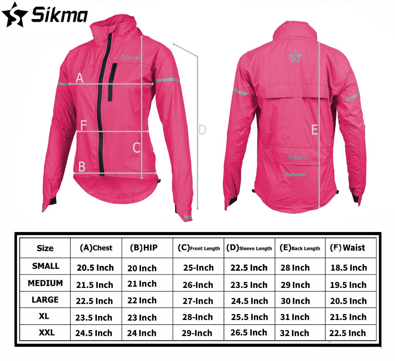 SIKMA - Chaqueta impermeable para mujer