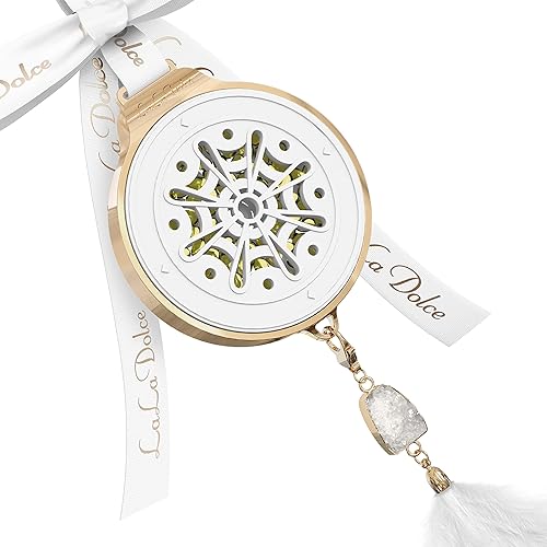 Miniatura 8 de LALA DOLCE Atrapasueños - Paquete de regalo de adorno con colgante de aroma hecho a mano, cristal y pluma, se puede colgar en tu bolso, espejo de