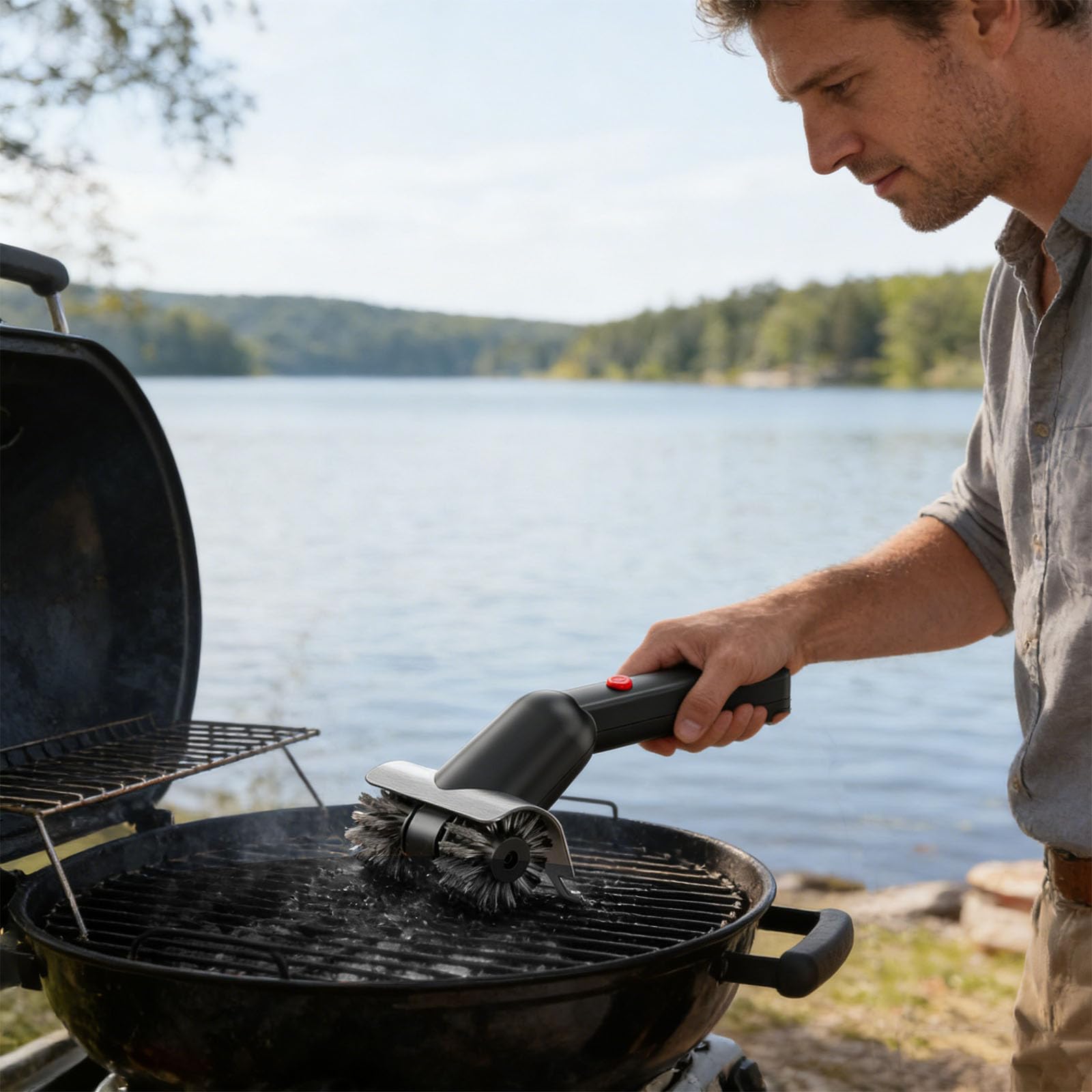 Spazzola elettrica per barbecue con design impermeabile per tutti, ordinario
