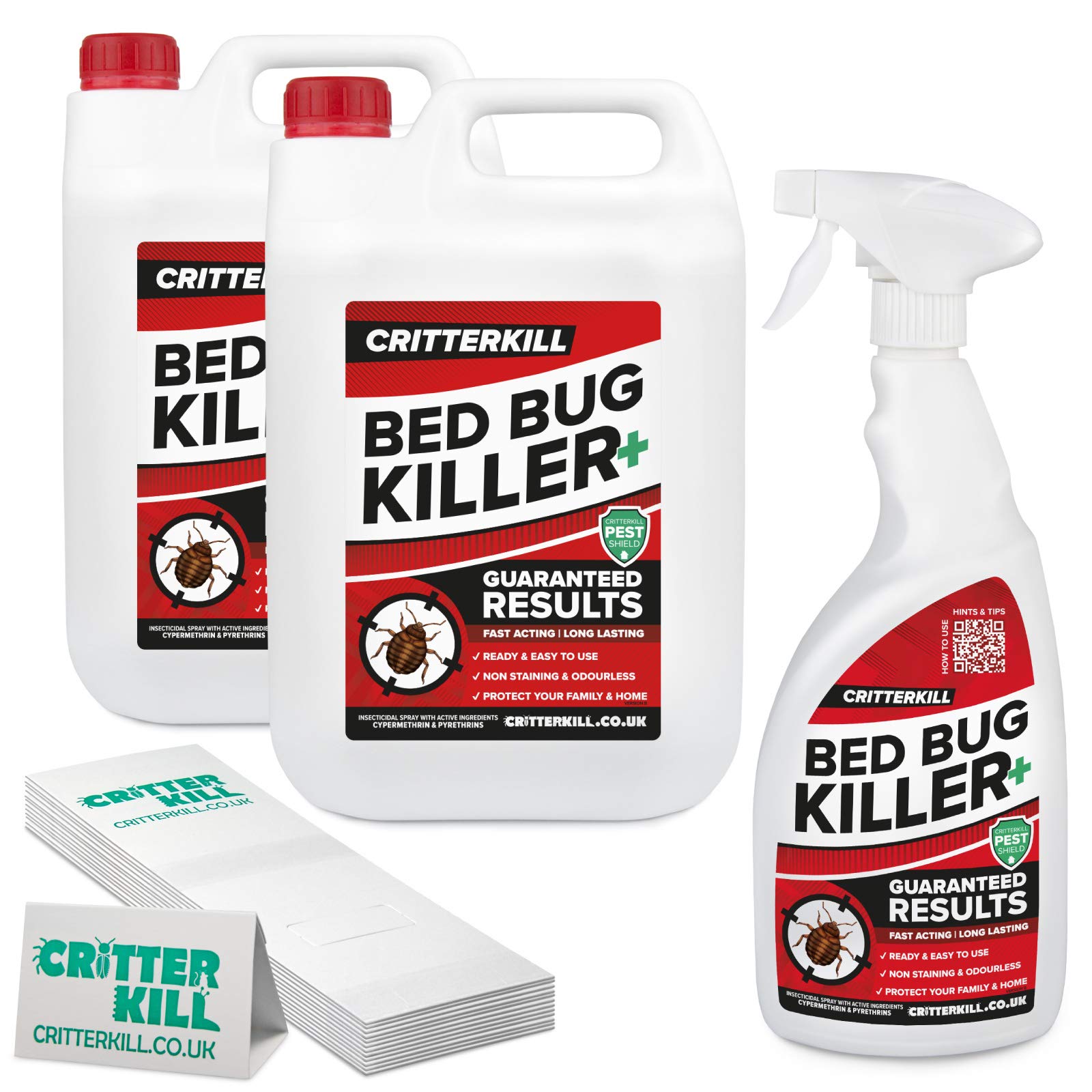 CritterKill Bed Bug Blitz Professional Treatment for Bedbug Infestation - Bed Bug Killer Spray & Sticky Insect Traps (Small)