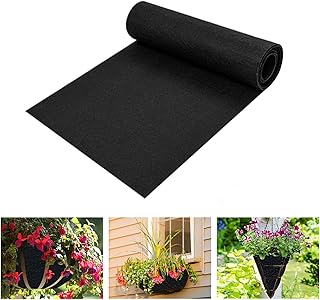 12x40 Inch Felt Planter Liner Roll Non Woven Fabric Plant Liner Roll Bla...
