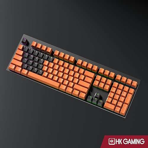 Miniatura 6 de HK GAMING Juego de teclas dobles retroiluminadas de goma  Perfil OEM para teclado mecánico (23 teclas, tinta negra)