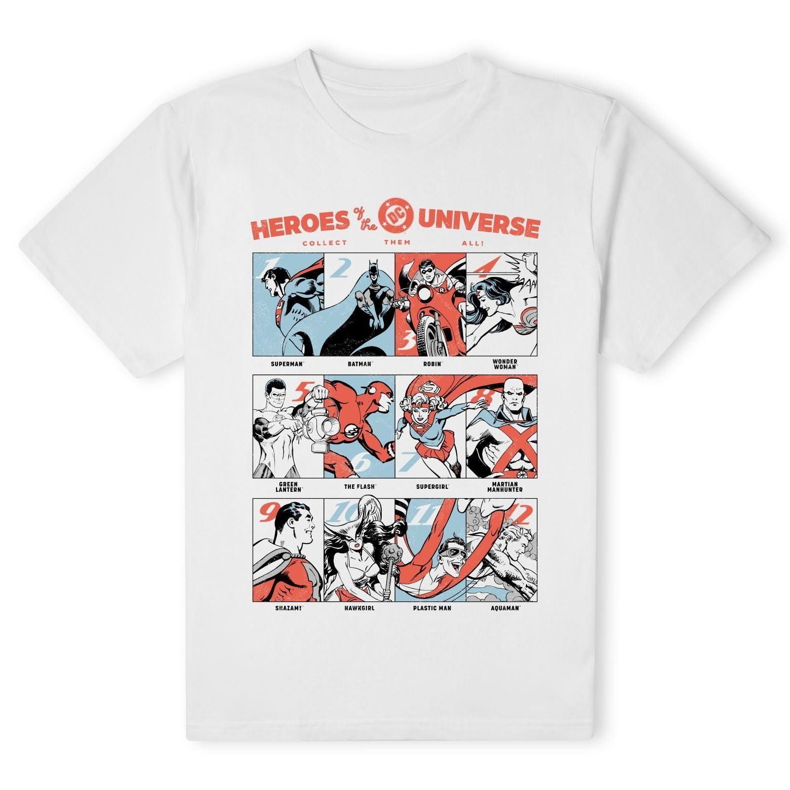 Zavvi Unisex Multi Official Justice League Heroes Of The Universe T-Shirt - White - M