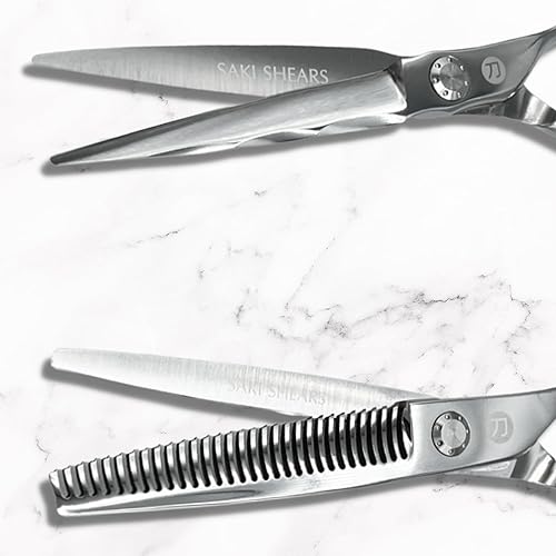 Miniatura 4 de Saki Shears Juego de tijeras profesionales de 6 pulgadas, incluye tijeras para el cabello, tijeras para adelgazar y maquinilla de afeitar para el