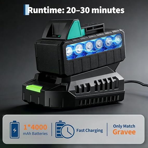 Garvee 20V 9 Cordless Lawn Edger with 4.0Ah Battery & Charger