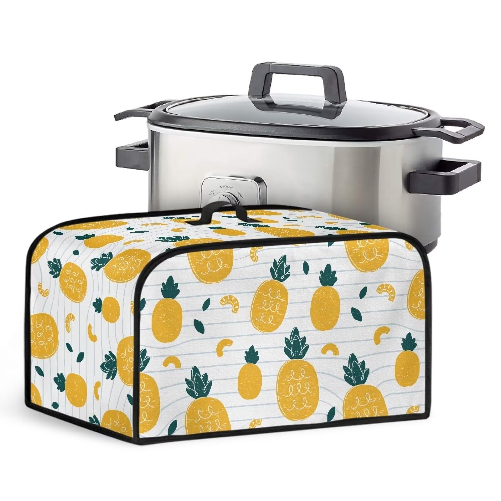 Cartoon Pineapple Slow Cooker Dust Cover Universal Fit Crock Pot Cover Keep Appliance Clean Slow Cooker Cover with