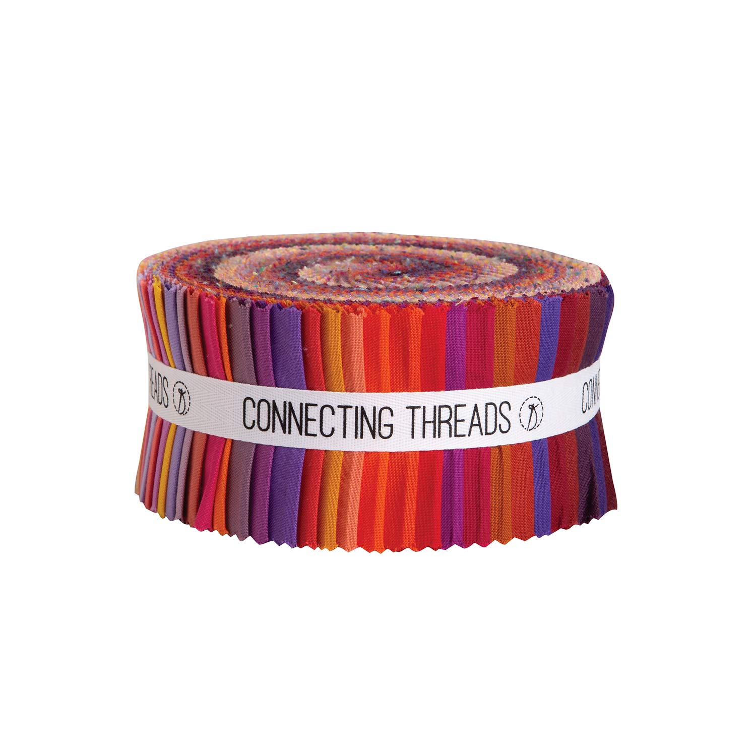 Connecting Threads Color Wheel Solid Precut 43 pcs 100% Cotton Quilting Fabric Bundle 2.5" Strips (Warm)