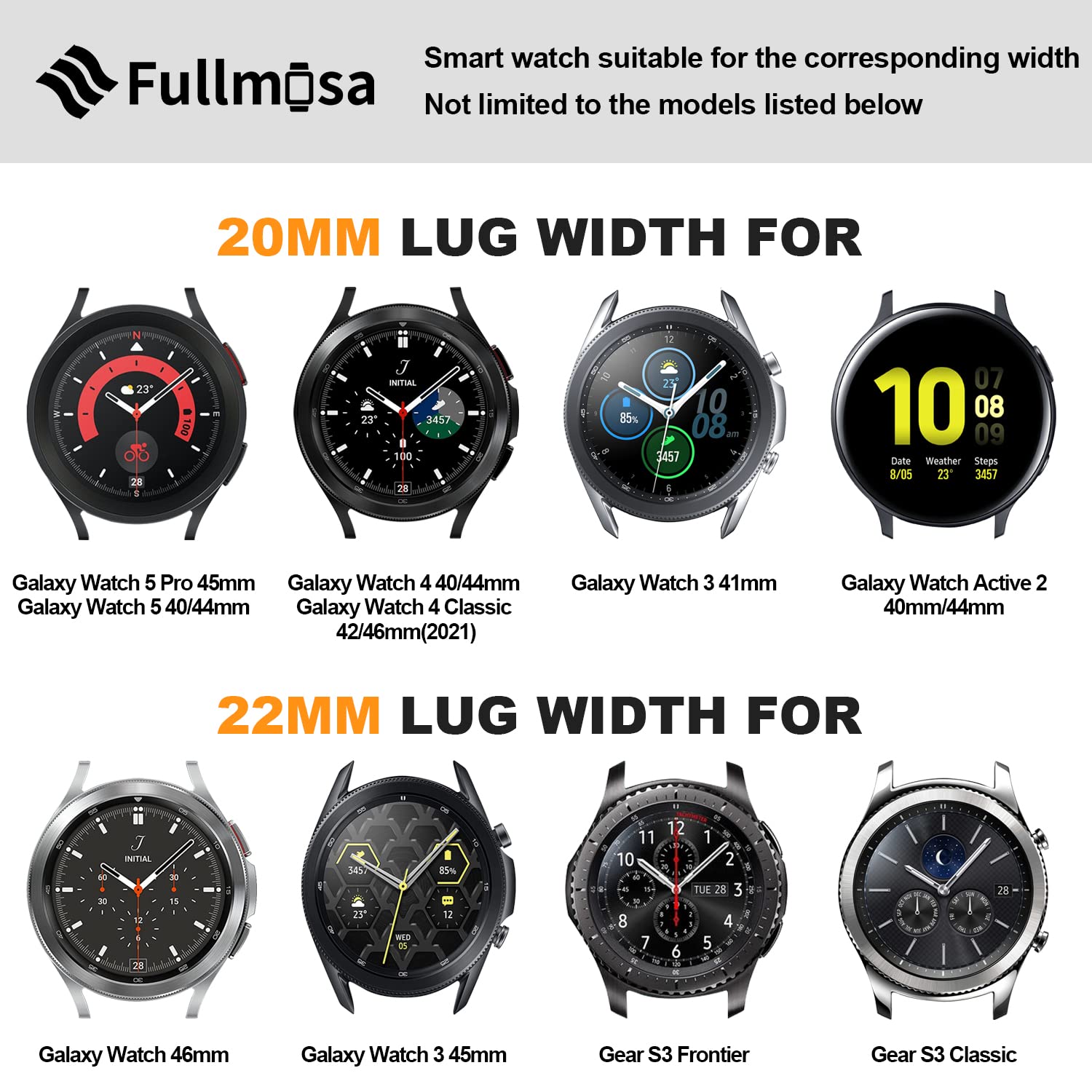 Image secondaire de Fullmosa Bracelet de montre 20mm,bracelet de remplacement en cuir véritable, bracelet de montre interchangeable pour hommes et f