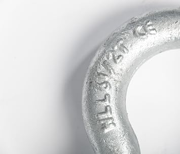 Hi-Gear 2 Pack Galvanized Bow Shackle 7/8 inch D-Ring Rugged WLL Working Load Limit 6.5 Tons 14300 lbs 1 Screw Threaded Pin Heavy Duty Lifting Rigging Tow Recovery Anchor