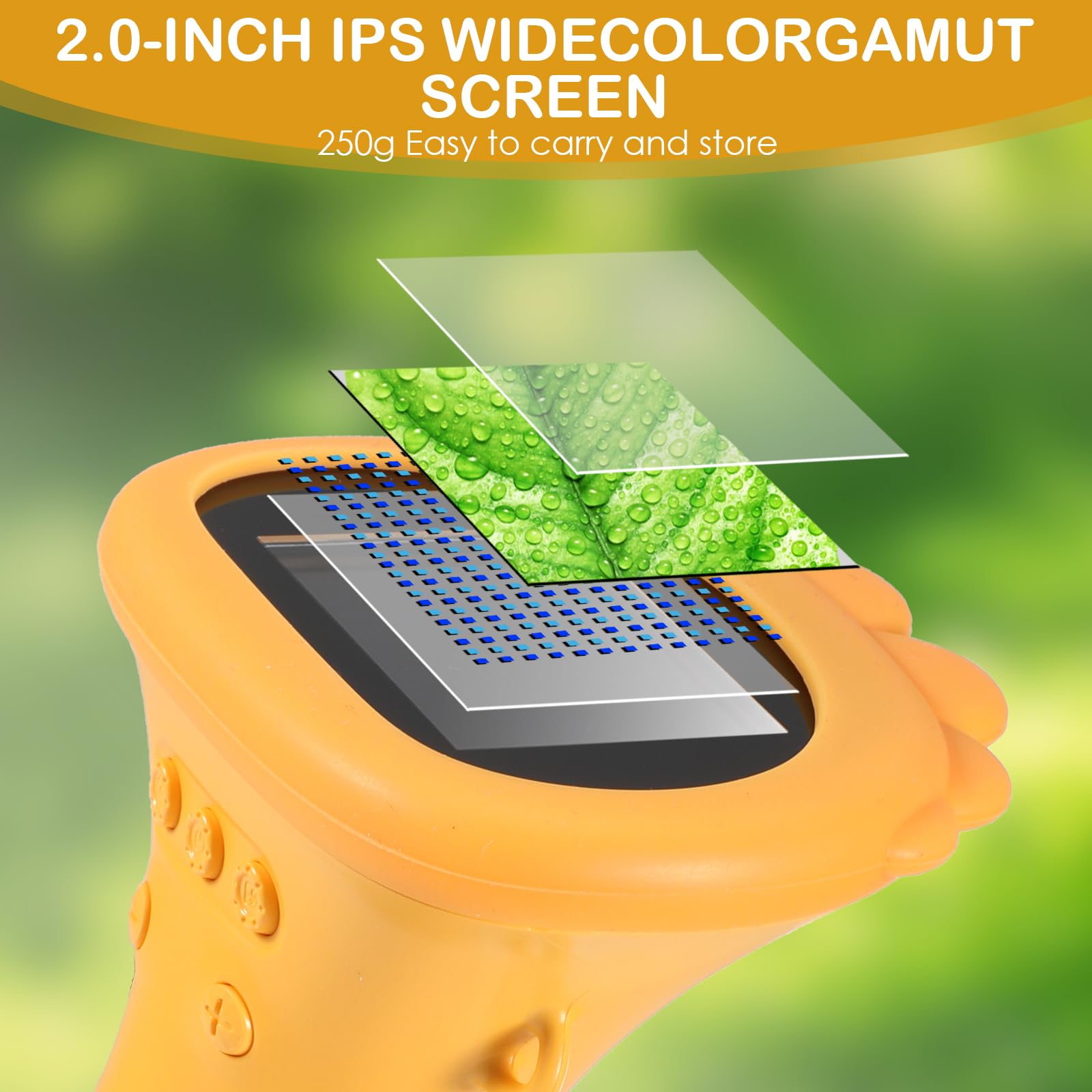 Handheld Mikroskop für Kinder, 2,0" IPS-Bildschirm 200-1000X Taschenmikroskop für Kinder, 2MP Lens Pixels Mini-Mikroskop, Digitales Mikroskop USB-Anschluss an PC