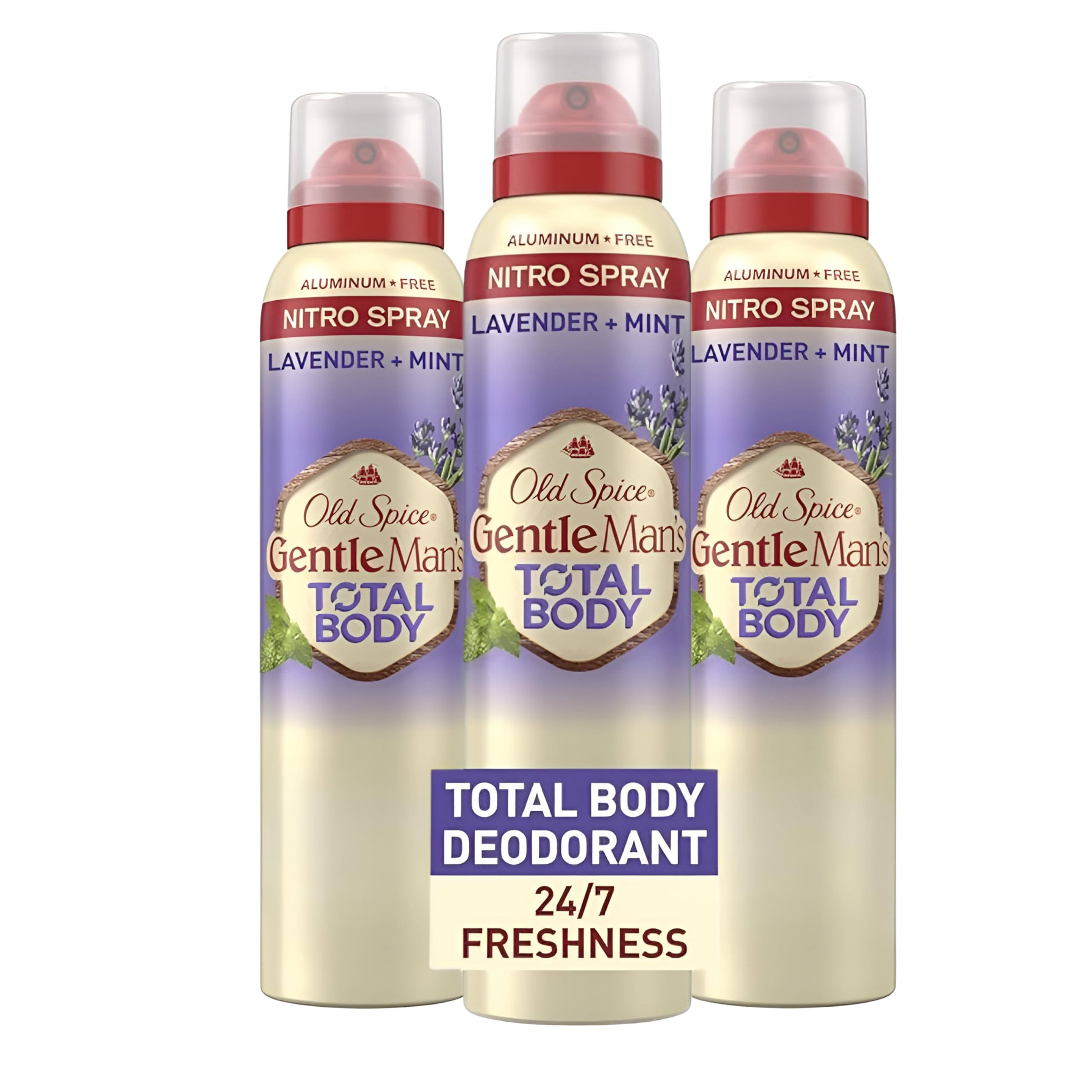 Old Spice Whole Body Deodorant for Men Total Body Deodorant Lavender Mint Aluminum Free Deodorant Spray for 24