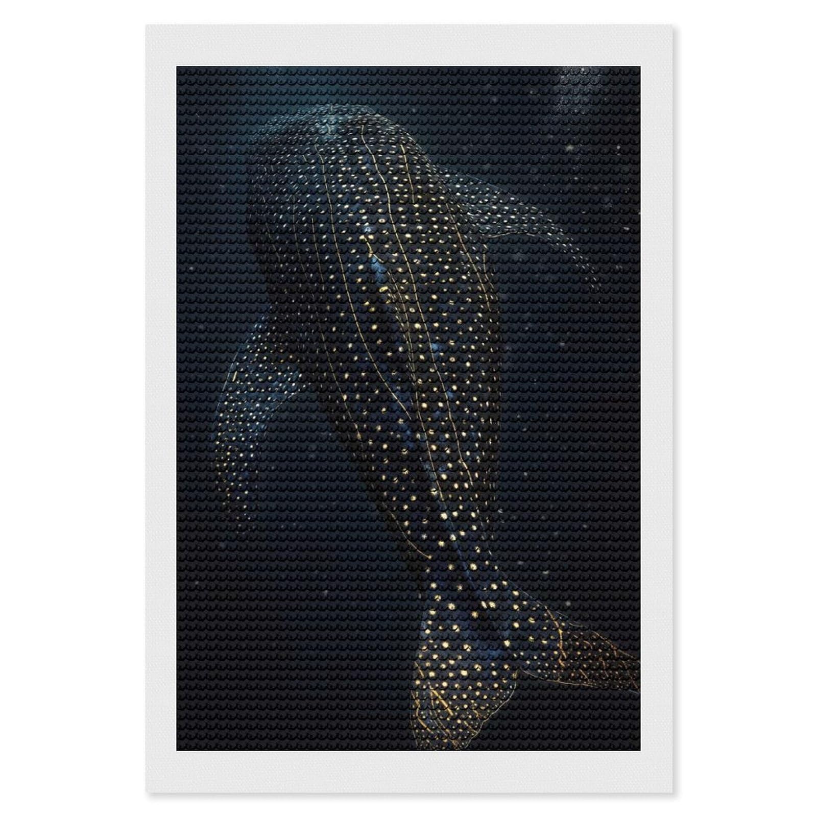 Junmoney Whale Shark Underwater(4) Diamond Painting Canvas Kit 8"x12", Adhesive Canvas, Living Room Decor, Farmhouse Decor, Winter Craft