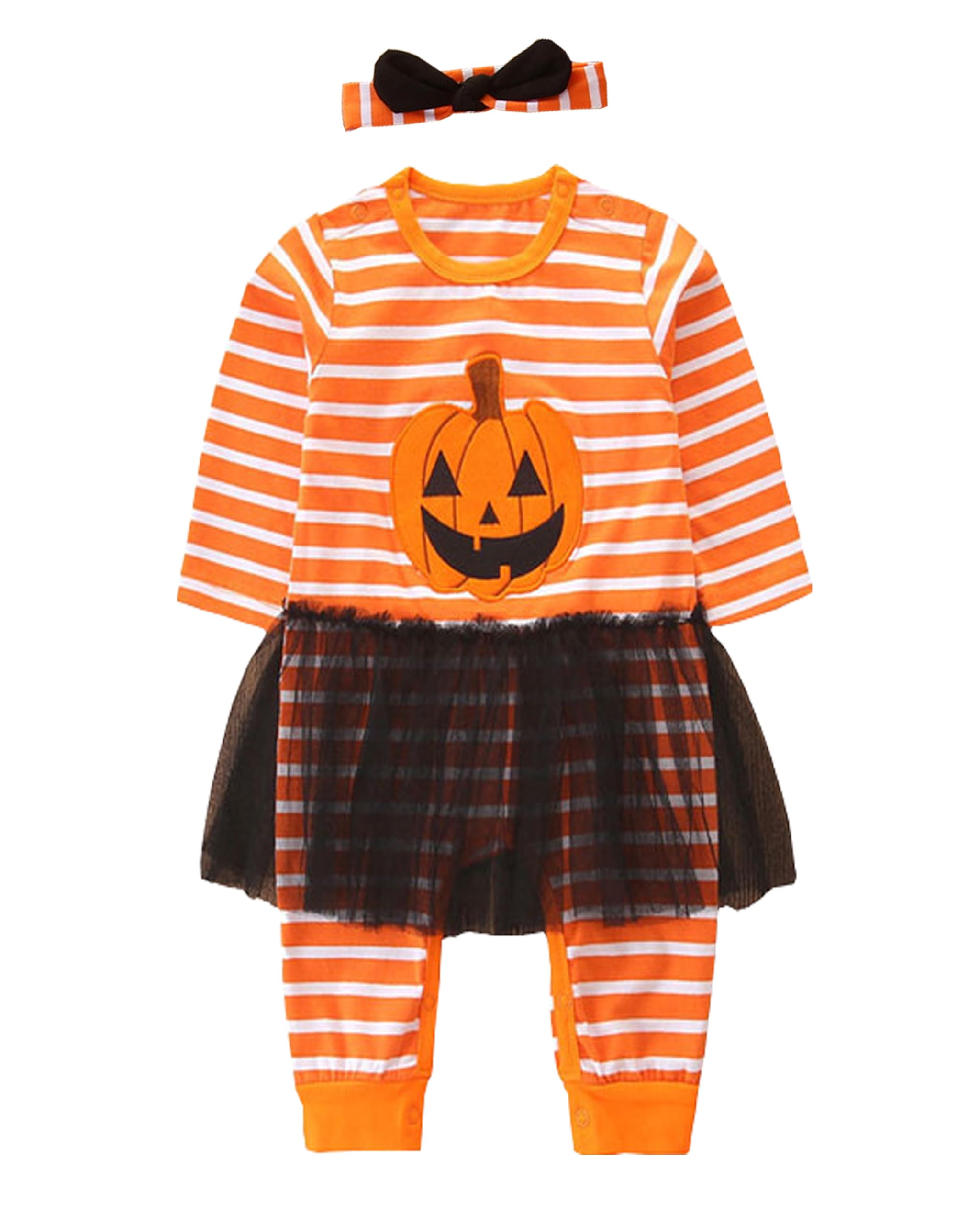 Likpoja Men's Pumpkin Romper F Newborn Baby Boys Girls My 1St Halloween Outfits One-Piece Halloween Clothes Pumpkin Rompers For 0-36 Months Infant Toddler Bodysuit Jumpsuit(,6-9 Months)