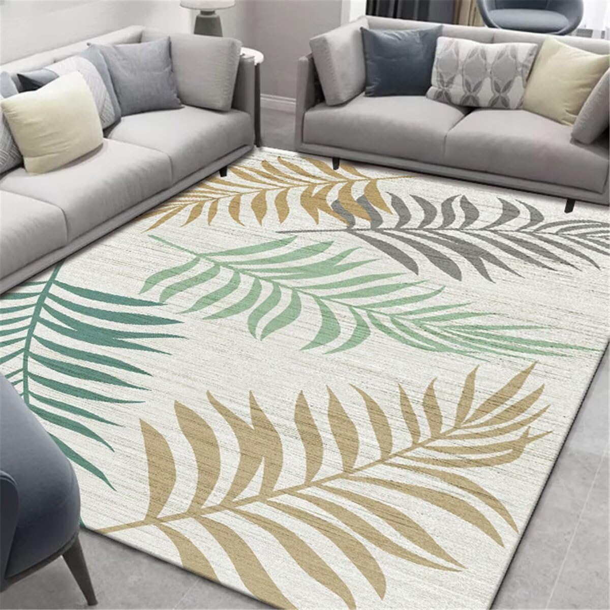 Chambre Enfants Chambre Adulte Complete Motif de Feuilles Jaunes Vertes décorant Le Tapis de Chambre Anti-salissure Tapis pour Chambre 200X260CM