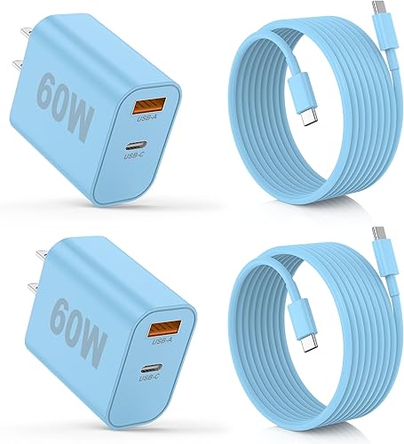 Miniatura 17 de Cargador para iPhone 17/16/15 Pro/Pro Max, cargador de pared USB-C de doble puerto con PD 40 W y carga rápida QC 20 W, cable USB-C de 6 pies para