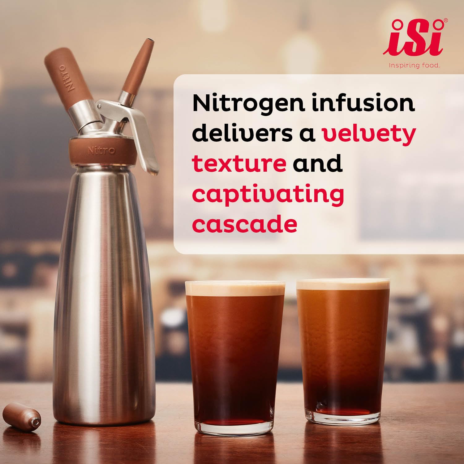 iSi North America Nitro Whip, 1Qt - Create Smooth Nitro Brew Coffee & Cocktails with Stainless Steel Dispenser, Dishwasher Safe Nitro Cold Brew Dispenser - (iSi Nitro Charger Not Included)