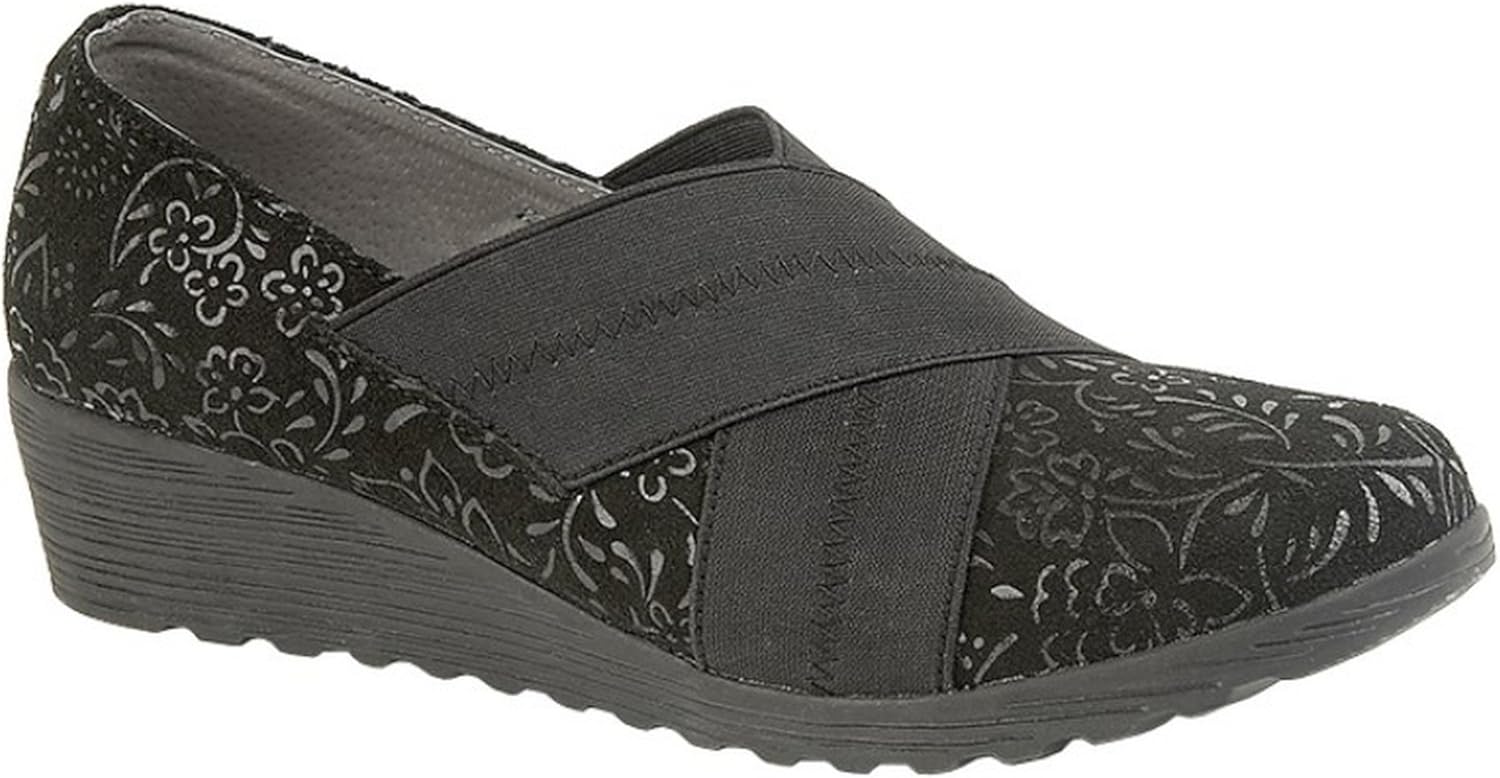 black wide fit shoes ladies