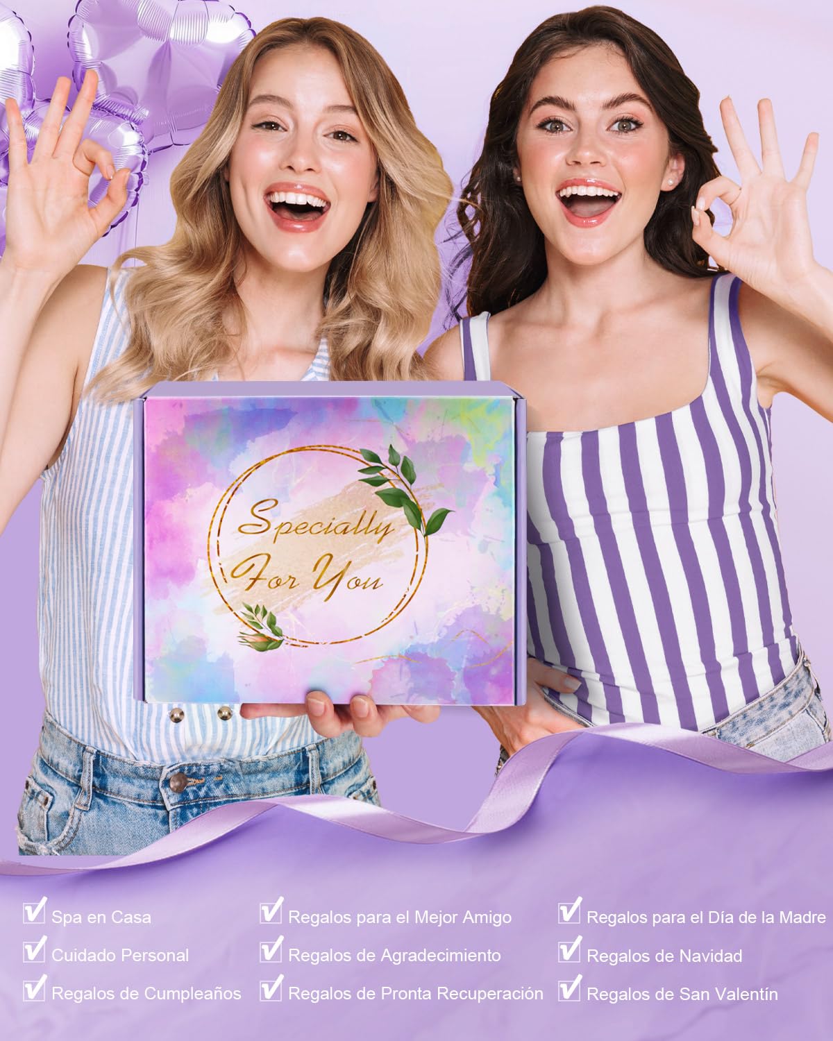 LIVEHITOP Regalos Originales para Mujer, Regalo Mujer Cumpleaños 10PCS Relajación Regalo Set Incluye Taza Termica Amiga Hermana Mamá Esposa San Valentín, Navidad, Día de la Madre