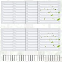 Vista 15 de 2 piezas de 15 x 15 cm de ventilación de frontispicio de aluminio para ático, ventilaciones de pared de cobertizo de metal con tornillo y malla
