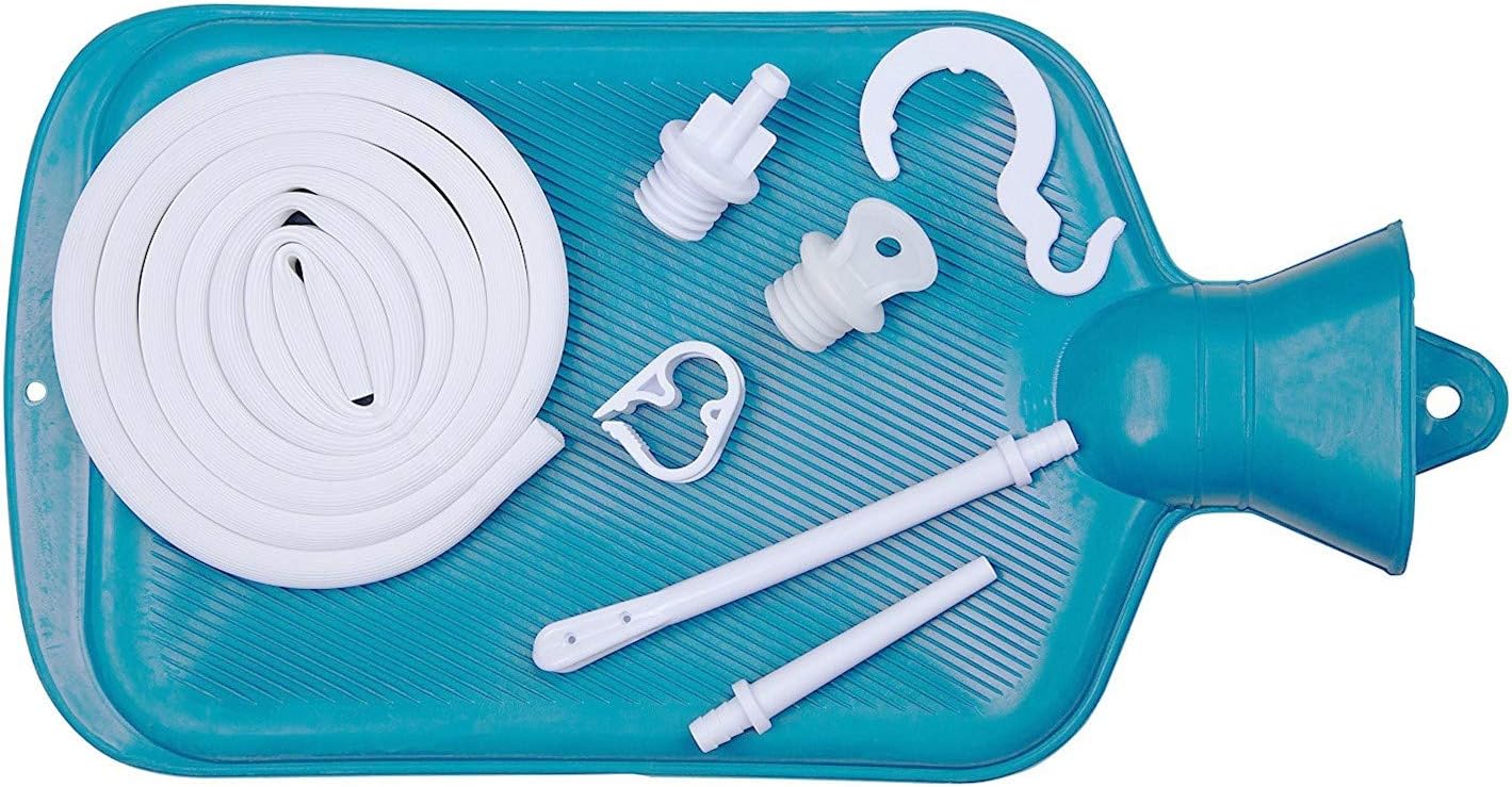 Enema Bag Kit Colon Cleanse Kit Blue Hot Water Bottle (2 Quart) High Quality Douche Bag for Home Enema Coffee Colon Cleansing Kit