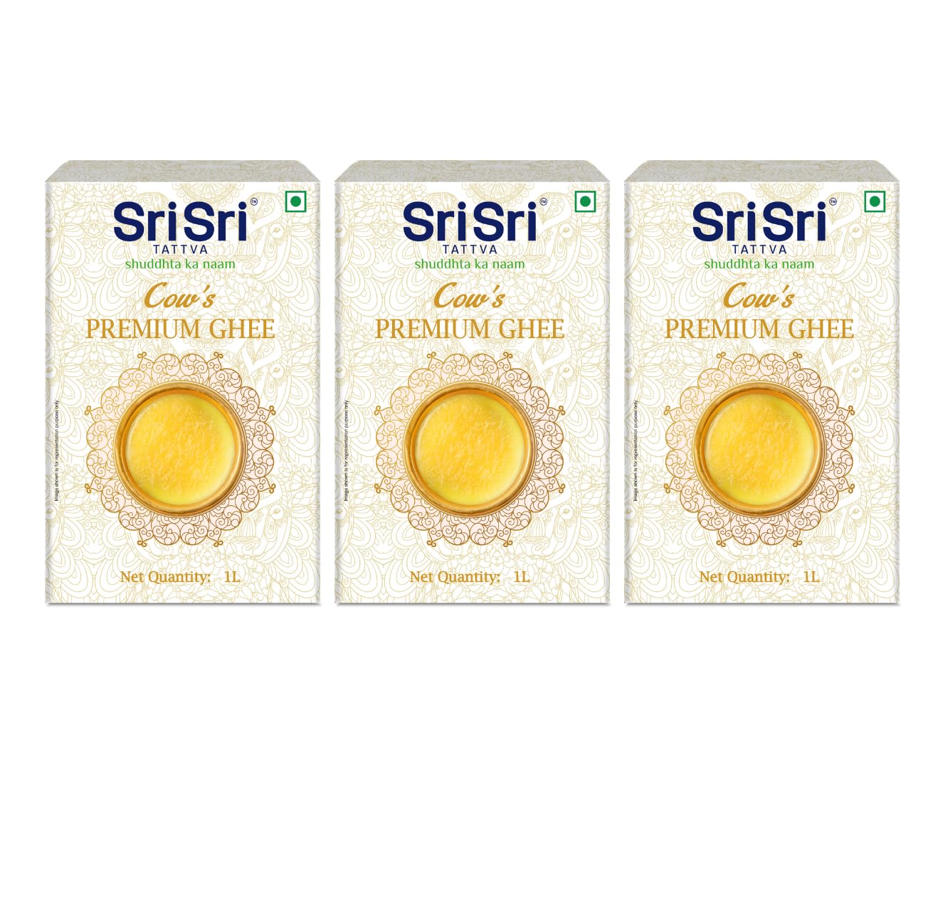 Sri Sri Tattva Premium Cow Ghee - 1 Litre (Pack of 3) | Premium Ghee for Better Digestion and Immunity | (3 Litre) (B0D9LHSF8L) Amazon Price History, Amazon Price Tracker