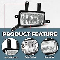 Vista 6 de ECOTRIC Luces antiniebla con labios cromados Compatibles con lámparas de parachoques 2015-2020 Chevy Chevrolet Tahoe Suburban con interruptor y kit