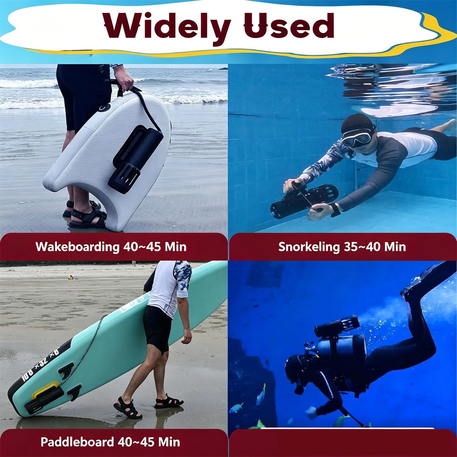 Scooter de Buceo 7000mAh 700W, Scooter Submarino para Adultos hasta 30 m de Profundidad 6,4 km/h, hélice eléctrica subacuática para Snorkel y Buceo WithPaddles
