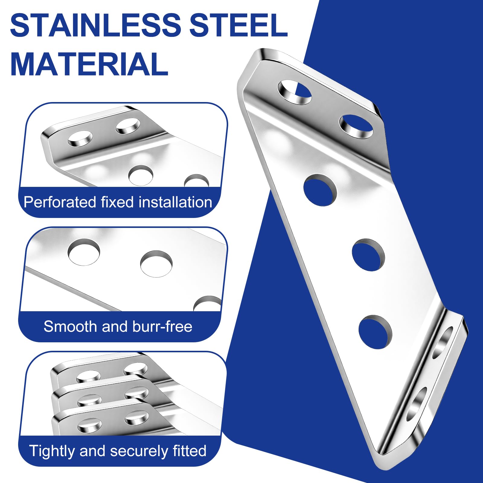 Staffe Angolari, Angolari Metallo per Legno e Staffe Angolari per Legno con Viti 30 Pezzi, Rinforzi Triangolari per Scaffale Armadio Tavolo Sedia Scrivania, Staffe in Acciaio Inox