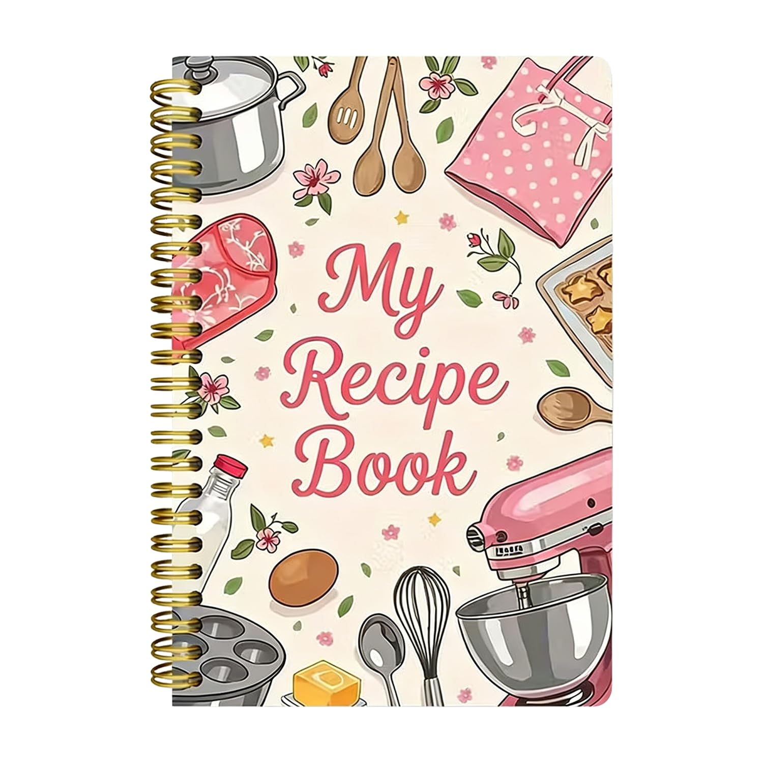 ZYNTAVA Recipe Book for Own Recipes, A5 Blank Recipe Notebook for 100 Pages, Personalised Cookbook to Write Your Own Recipe Book, Cooking Gifts for Women Girls, Family, Cooking Lover (Light Pink)