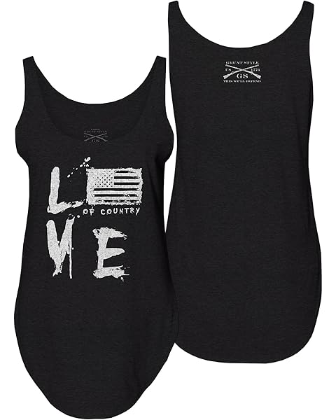 Grunt Style Love of Country Women's Flowy Tank Top