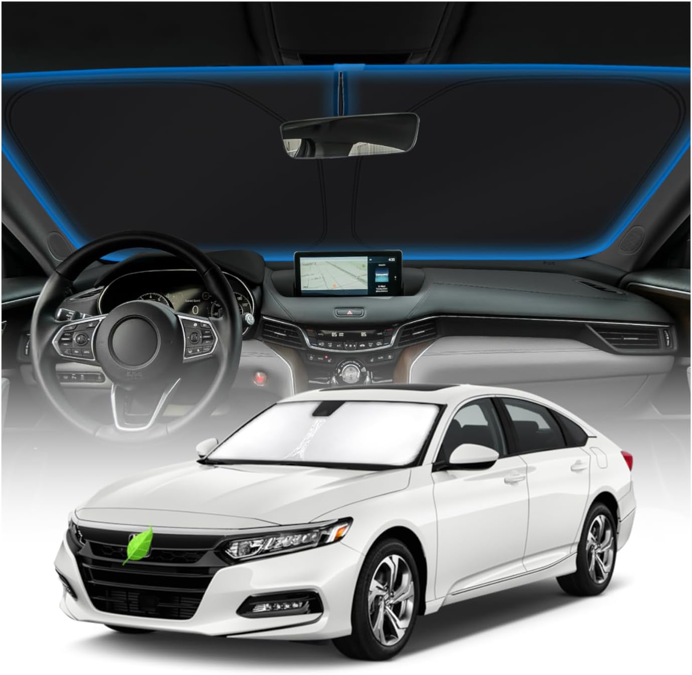 Windshield Sun Shade for Honda Accord 2018-2022 Accessories Sunshade Sun Protector Foldable Blocks UV Rays Keep Your Car Cooler