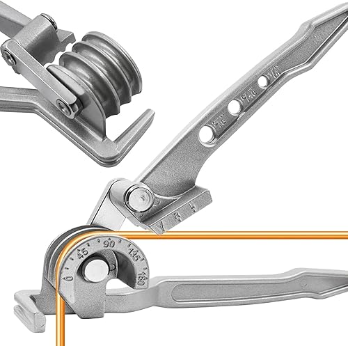 Dobladora de tubos de 180 para tubos de 38", 14", 516", cobre, latón, aluminio, tubos de acero finos (doblador de un solo tubo)