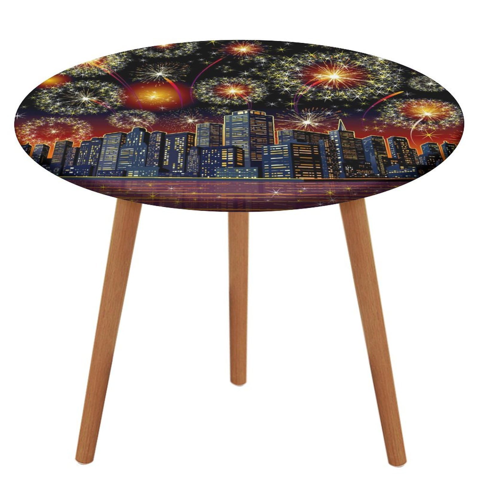 City Round Tablecloth Table Protector Cover For Dinning Room Kitchen Picnic Party