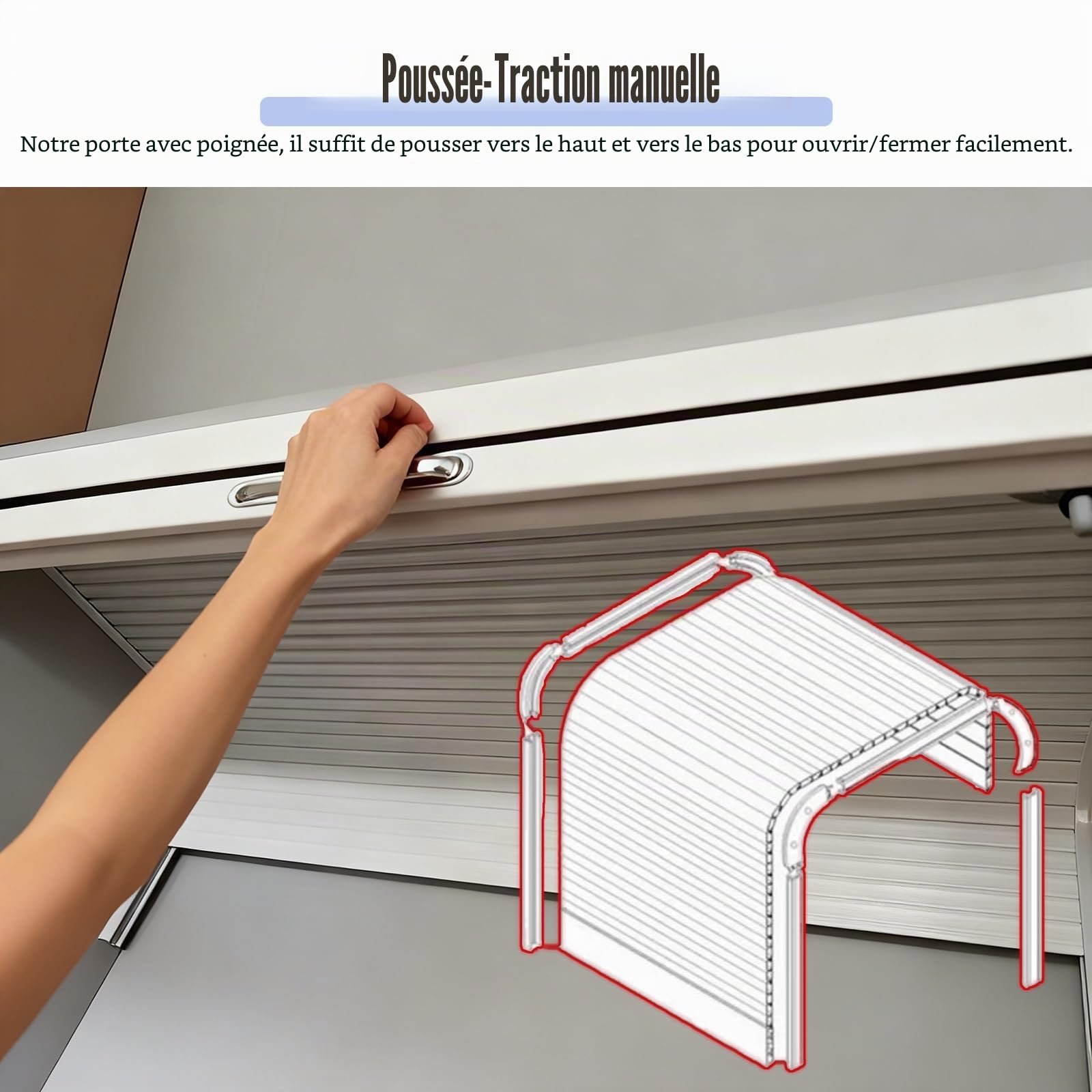 Porte AccordéOn Interieur 40 50 60 70 80 90 cm de large Petit meuble à roulettes Portes pliantes, placard pliant Écran à porte tambour avec poignée pour cuisine de camping-car(55x65cm (21.7x25.6"))