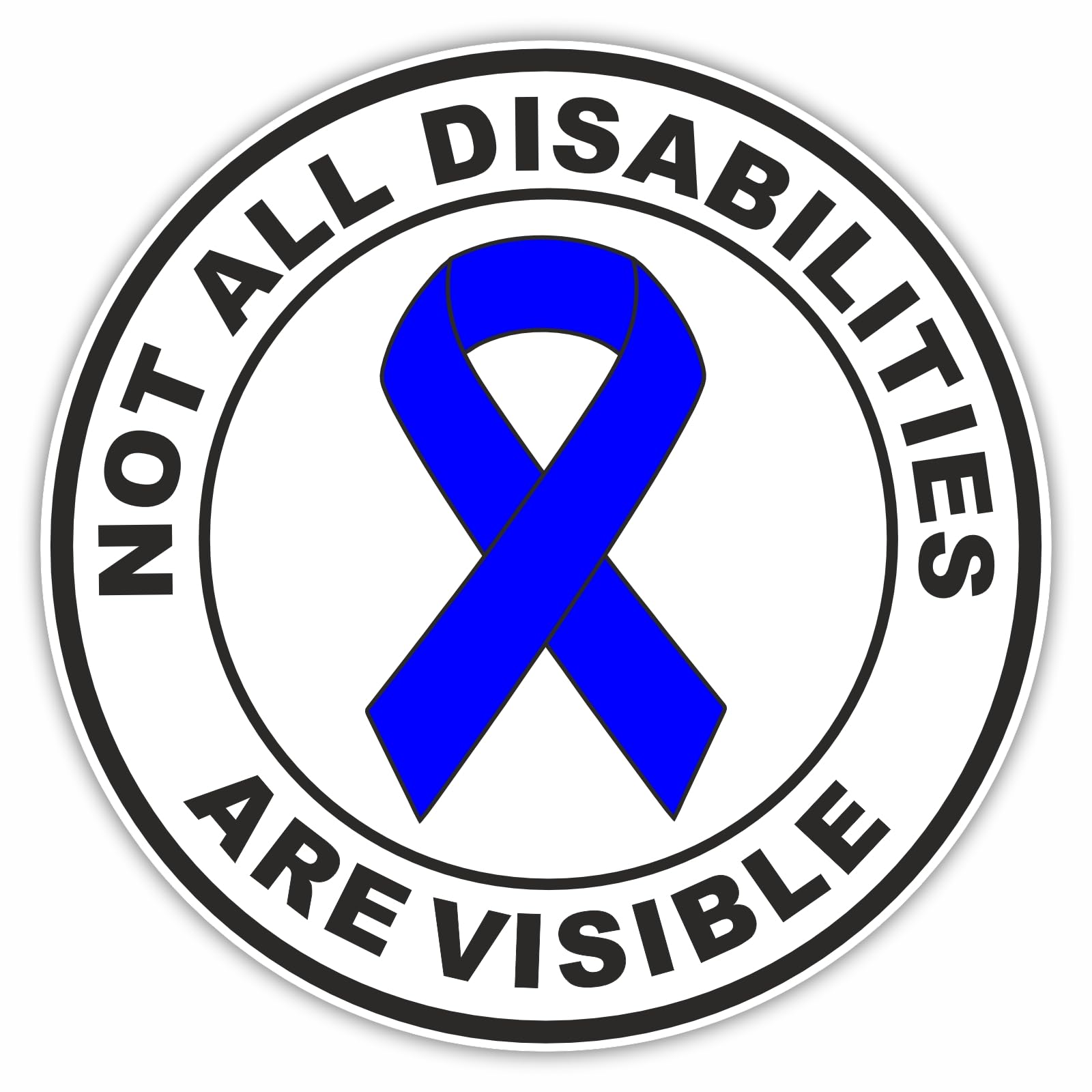 Platinum Place Inside Window To Face Outwards *Not For Tinted Windows* 1 X D67b Sticker Not All Disabilities Are Visible Sign Disabled Window Ribbon Blue Round Car Badge Holder Disability Wheelchair Mobility 100Mm (Inside Window To Face Outwards *Not For Tinted Windows*)