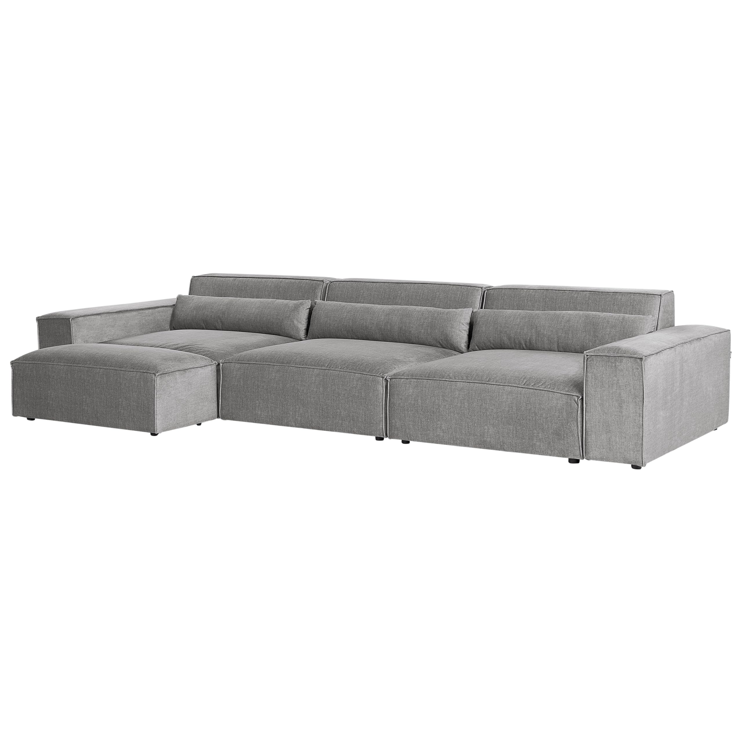 Nowoczesna sofa modułowa 3-osobowa z otomaną kanapa do salonu brązowa Hellnar