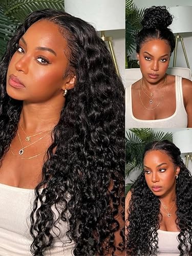 Nadula Pelucas de cabello humano rizado con reflejos rubios degradados de 13 x 4, pelucas de cabello humano virgen brasileño 12A, pelucas de encaje