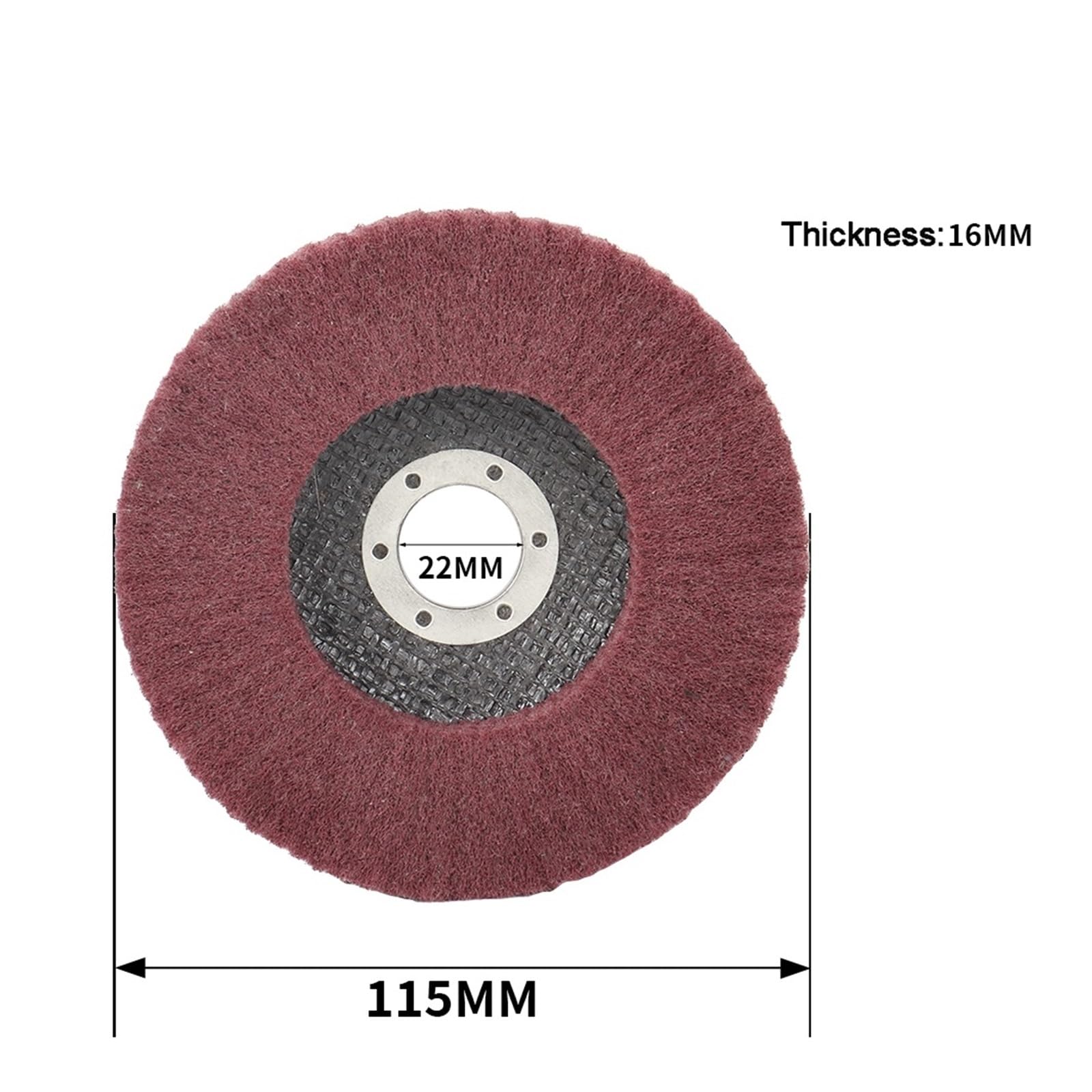 115 mm Nylonfaser-Fächerscheibe, 11,4 cm, Polierscheibe, Metall, Holz, Rostentfernung, Farbe, Reinigung, Schleifmittel für Winkelschleifer (rote Körnung 320)