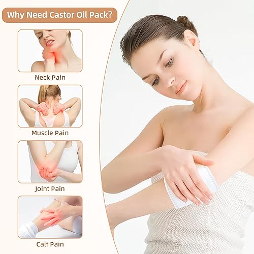 Miniatura 3 de Paquete de aceite de ricino para brazos, pantorrilla, rodilla, piel - Kit de aceite de ricino amigable con la piel