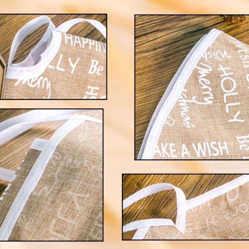 Weihnachtsbaumschürze, 100 cm, aus Stoff, rund, Buchstaben-, 3 Stück